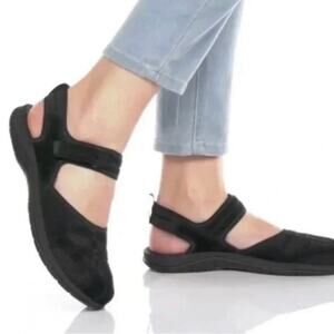 Merrell Wmns Sz 9 Black Siren Wrap Q2 Sandals Suede - Mesh Mary Jane Slingback